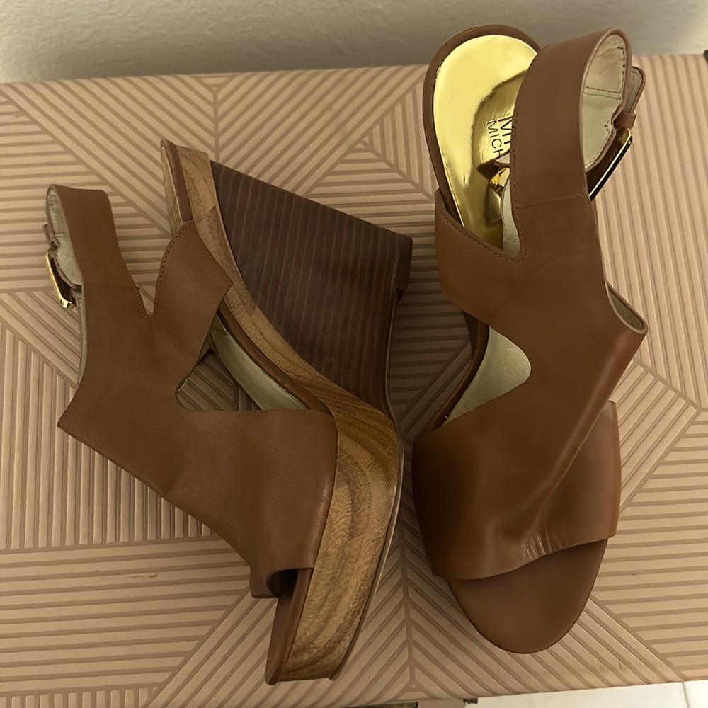 Michael Kors Leather Wedges